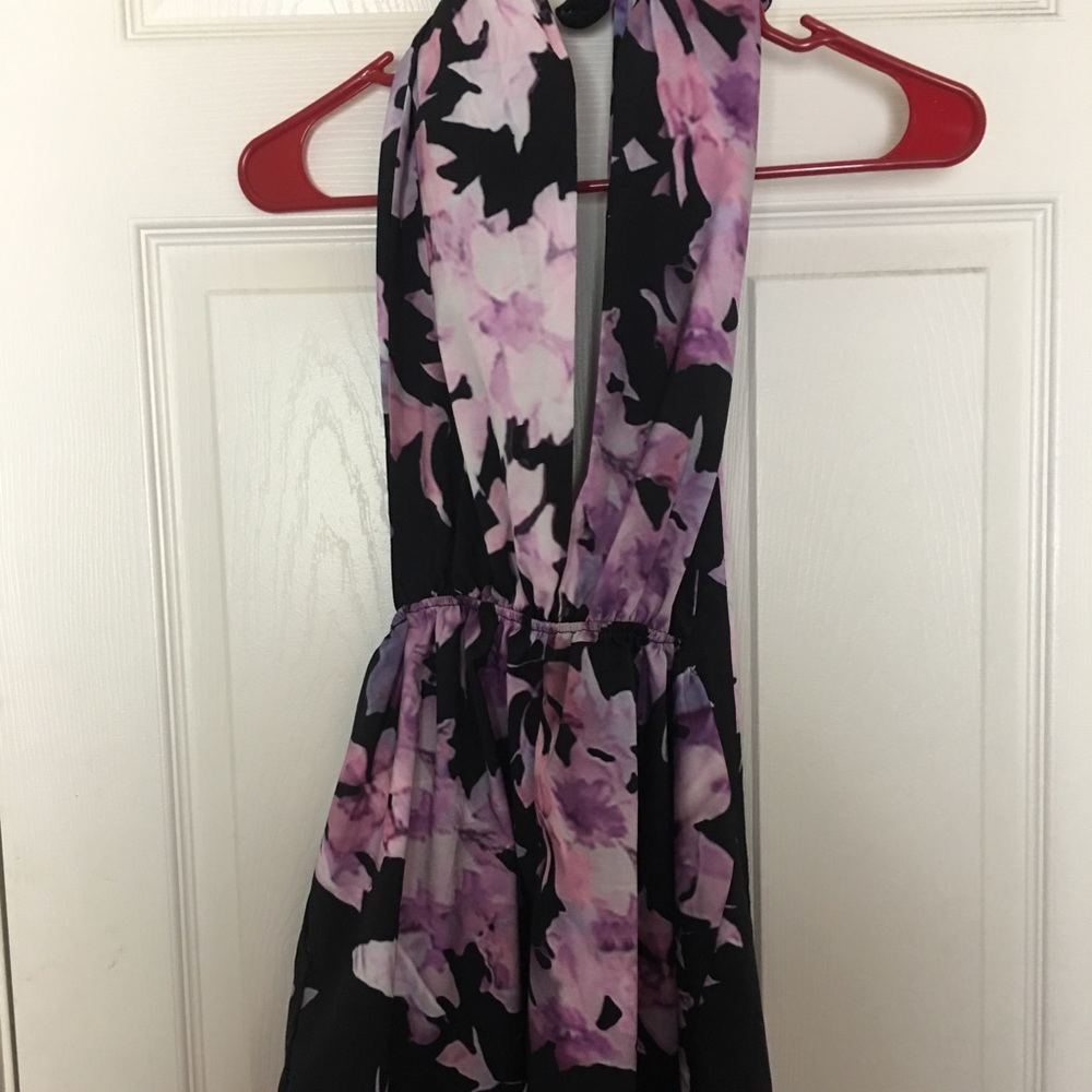 Floral backless romper